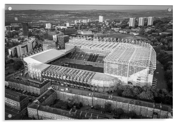 St James park Black and White Acrylic by Apollo Aerial Photography