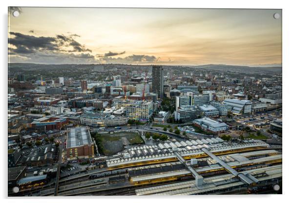 Sheffield Sunset Acrylic by Apollo Aerial Photography