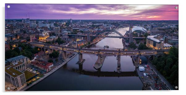 Newcastle Tyne Bridges Acrylic by Apollo Aerial Photography