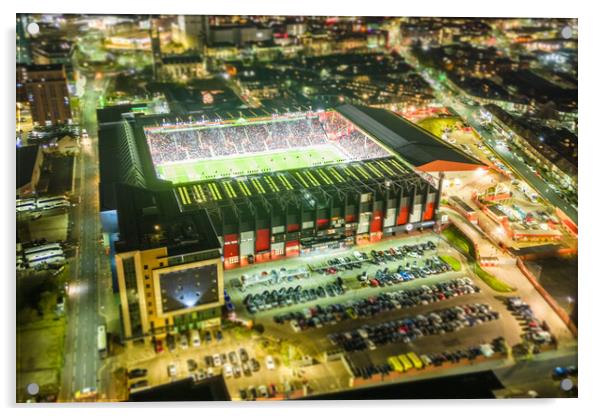 Sheff United Game Night Acrylic by Apollo Aerial Photography