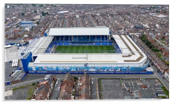 Goodison Park Blue Acrylic by Apollo Aerial Photography