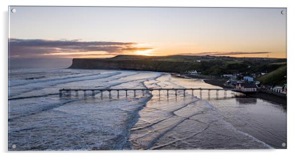 Saltburn at Dawn Acrylic by Apollo Aerial Photography