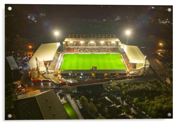 Oakwell Under the Lights Acrylic by Apollo Aerial Photography