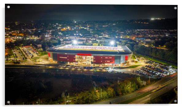 The New York Stadium Acrylic by Apollo Aerial Photography