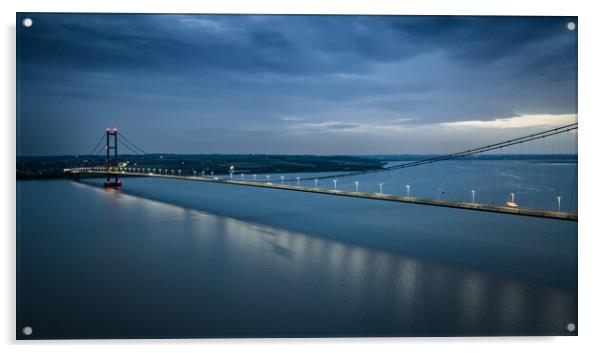 The Humber Bridge at Night Acrylic by Apollo Aerial Photography