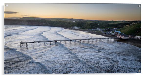 Saltburn by the Sea View Acrylic by Apollo Aerial Photography