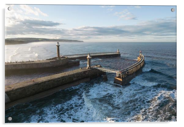 Whitby Harbour Walls Acrylic by Apollo Aerial Photography