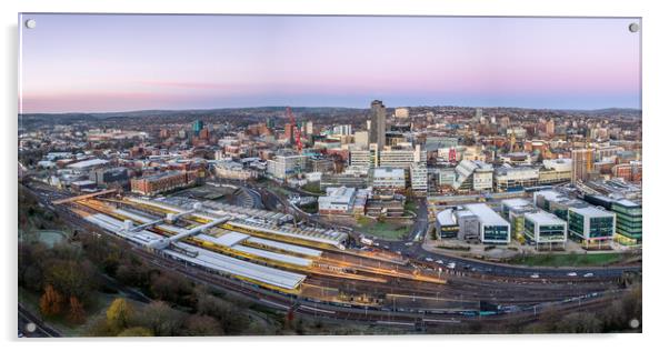 Sheffield skyline Panorama Acrylic by Apollo Aerial Photography