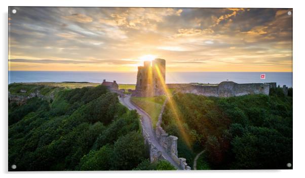 Scarborough Castle Sunrise Acrylic by Apollo Aerial Photography
