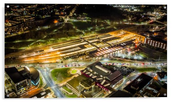 Sheffield Train Station Acrylic by Apollo Aerial Photography