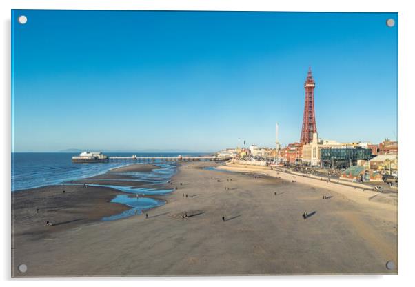 Blackpool Beach Acrylic by Apollo Aerial Photography