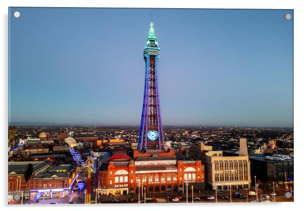 Blackpool Tower Lights Acrylic by Apollo Aerial Photography