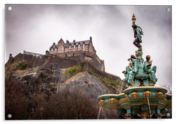 Castle and the Fountain Acrylic by Apollo Aerial Photography