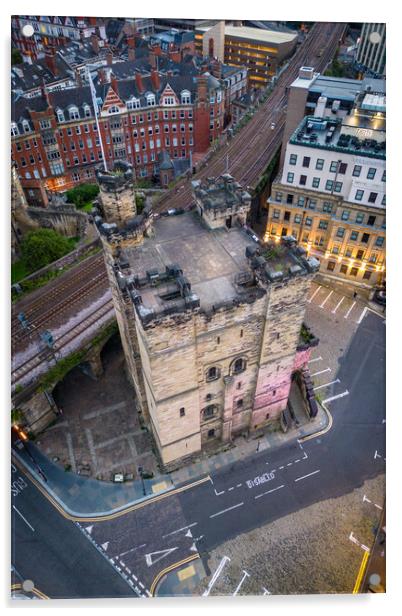 Castle Keep Newcastle Acrylic by Apollo Aerial Photography