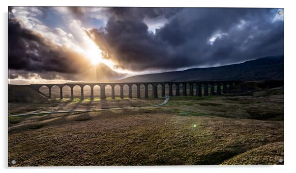 Shadows of Ribblehead Viaduct Acrylic by Apollo Aerial Photography