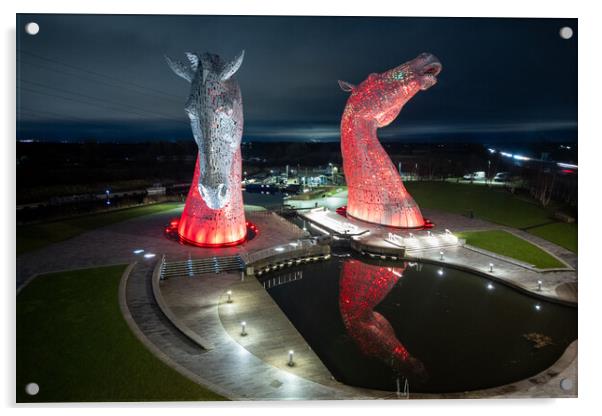 The Kelpies Falkirk Acrylic by Apollo Aerial Photography