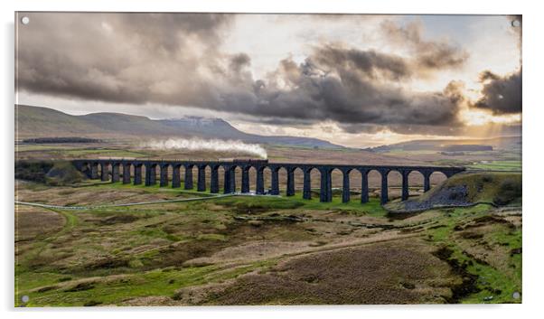 Ribblehead Viaduct Steam Train Acrylic by Apollo Aerial Photography