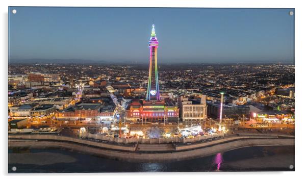 Blackpool Lights Acrylic by Apollo Aerial Photography