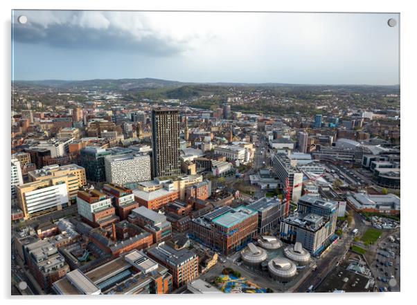 Sheffield Cityscape Acrylic by Apollo Aerial Photography