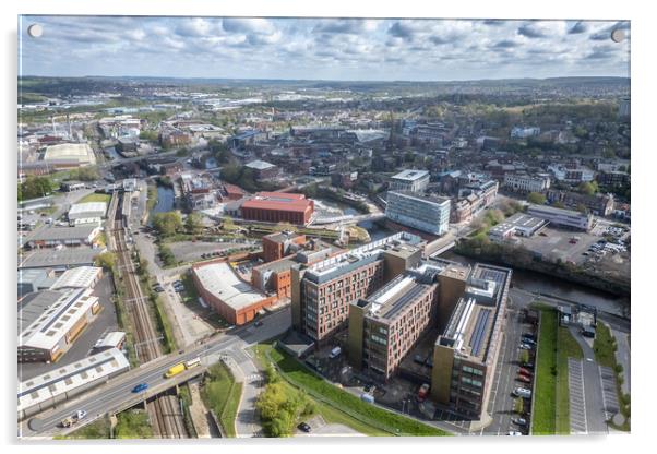 Rotherham Town Acrylic by Apollo Aerial Photography