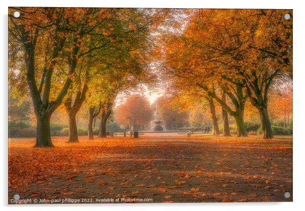Autumn Avenue Acrylic by John-paul Phillippe
