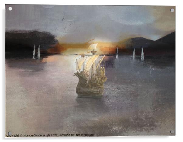Sailing into the sunset Acrylic by Horace Goodenough