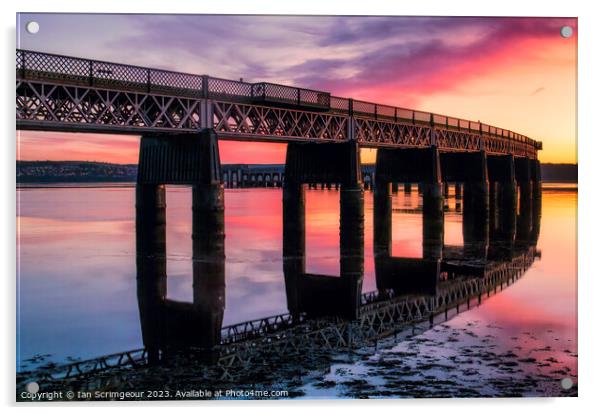 Tay Rail Bridge  Acrylic by Ian Scrimgeour