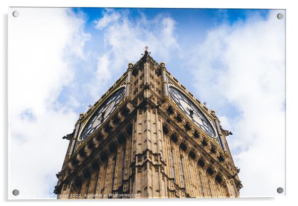 Big Ben London Westminster Blue Sky Acrylic by Samuel Foster