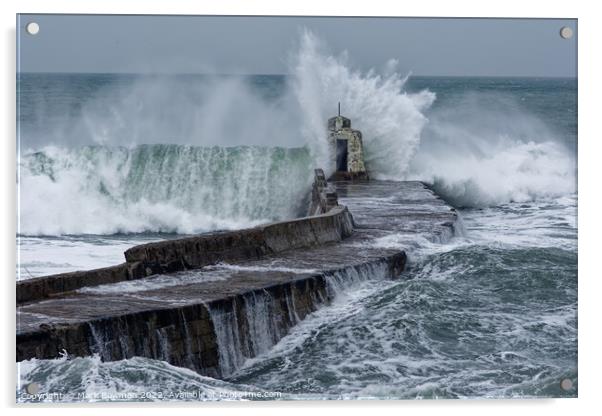 Stormy Pier  Acrylic by Mark Bowman