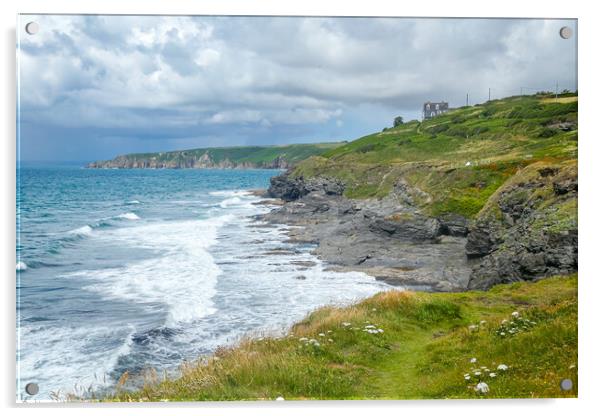 Moody Skies over Beacon Crag in Cornwall Acrylic by Adrian Burgess