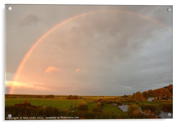 Rainbow over Blakeney Marshes Acrylic by Nick Unitt
