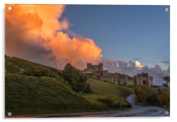 Sky cloud Dover Castle Acrylic by Matt Pennal