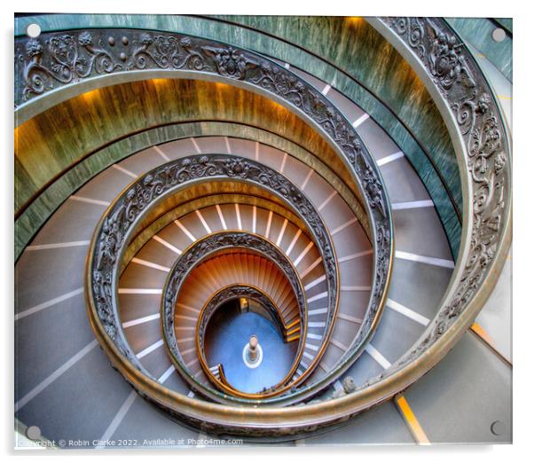 Snail Staircase Vatican Rome Acrylic by Robin Clarke