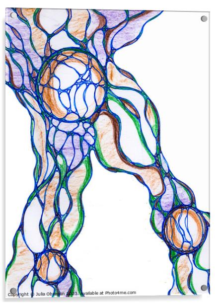 Hand-drawn neurographic illustration Acrylic by Julia Obregon