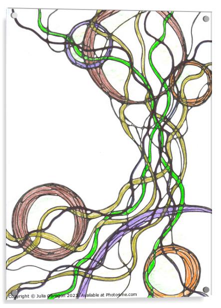 Hand-drawn neurographic illustration Acrylic by Julia Obregon