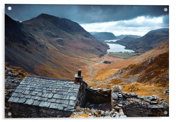Warnscale Bothy overlooking Buttermere Acrylic by Alan Wise