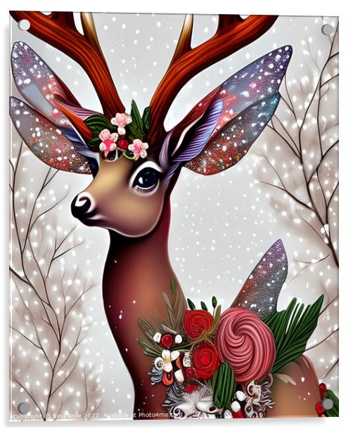 Fantasy Fairy Deer Acrylic by Dina Rolle