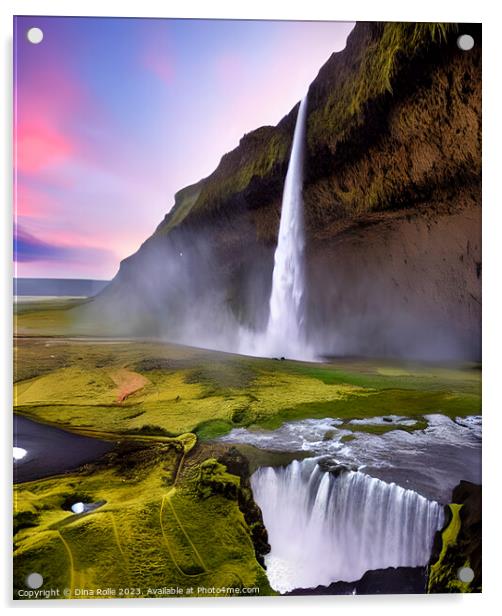 Seljalandsfoss Iceland Waterfalls Acrylic by Dina Rolle