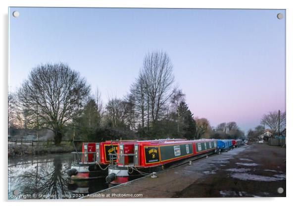 Narrow Boats Acrylic by Stephen Young