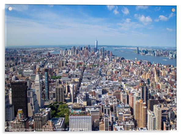 Exploring the Iconic NYC Skyline on a Perfect Day Acrylic by Stephen Young