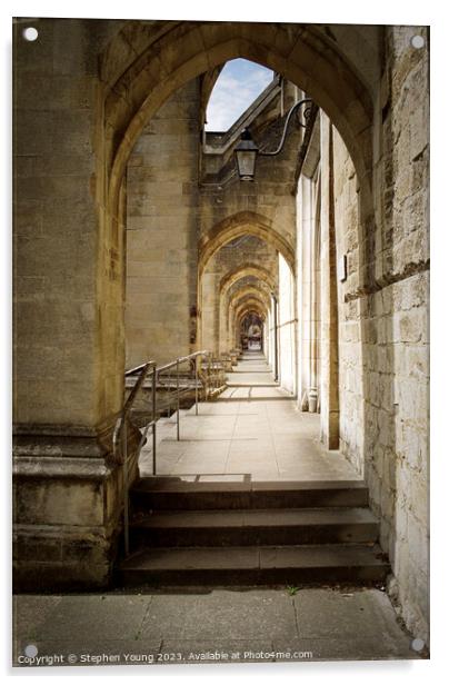 Winchester Cathedral Architecture Acrylic by Stephen Young