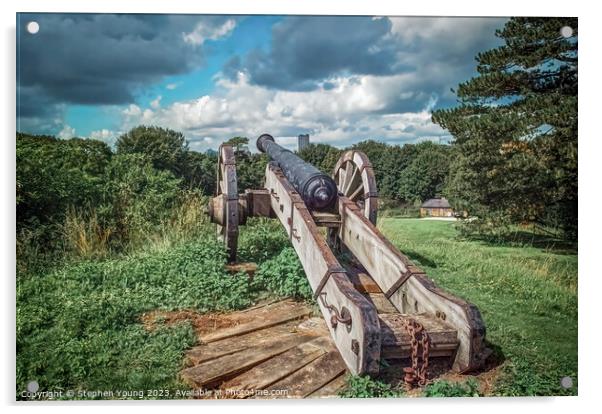 Canon at Basing House - A Captivating Shot toward Basingstoke Acrylic by Stephen Young