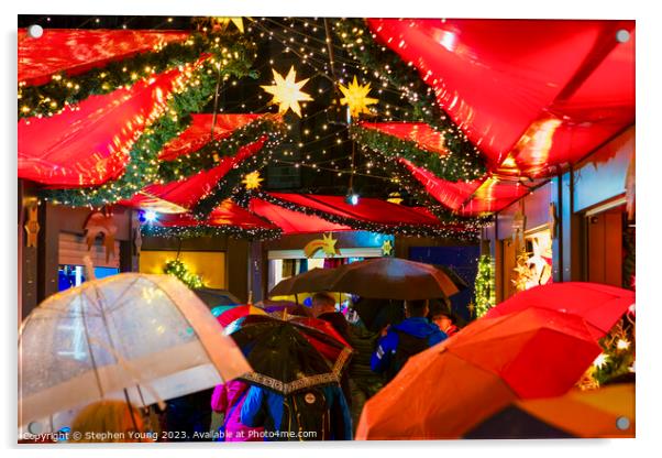 Cologne Christmas: Rain-kissed Umbrellas Acrylic by Stephen Young