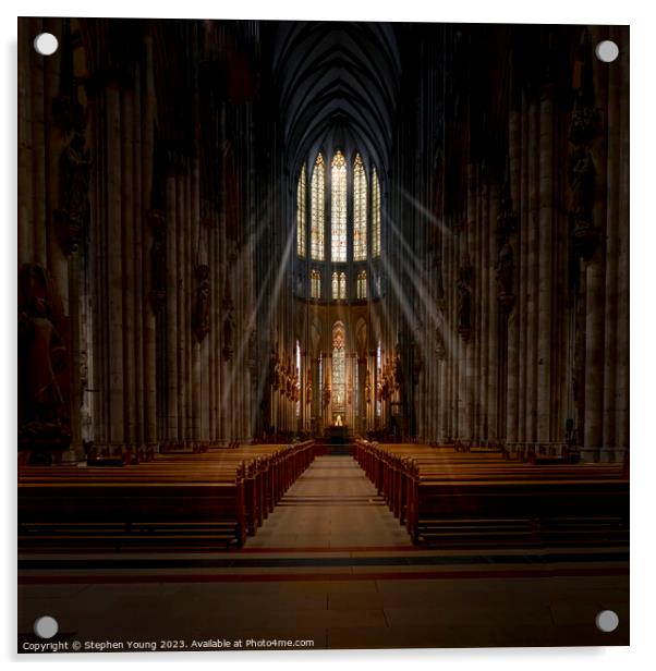 Gothic Light - Cologne Cathedral, Germany Acrylic by Stephen Young