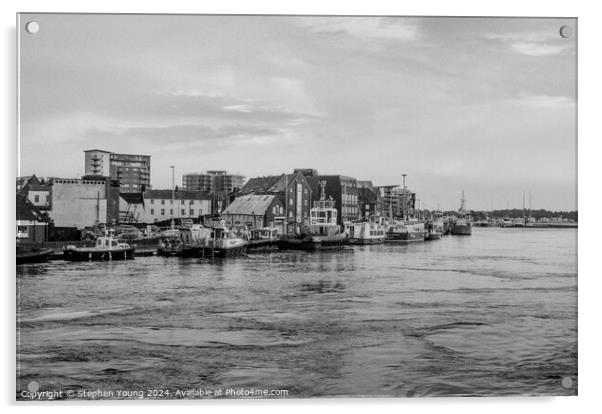 A Glimpse Through Time: Poole Harbour's Industrial to Residential Shift Acrylic by Stephen Young