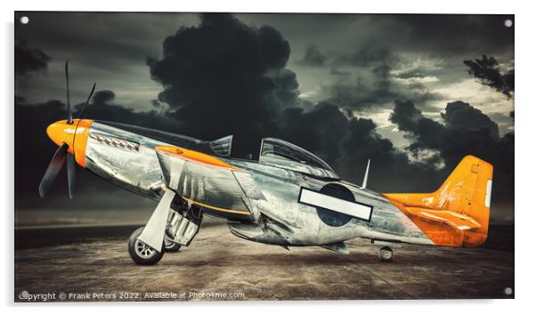 mustang p51 Acrylic by Frank Peters