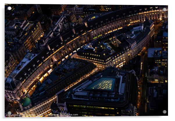 Aerial illuminated London view of Piccadilly Circus UK Acrylic by Spotmatik 