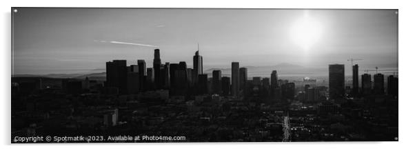 Aerial Panorama view at sunrise over Los Angeles  Acrylic by Spotmatik 