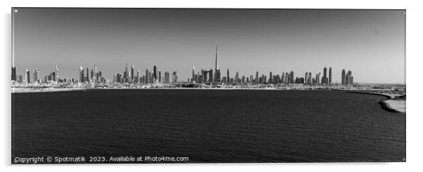 Aerial Panorama of Skyscrapers Dubai city Skyline Acrylic by Spotmatik 