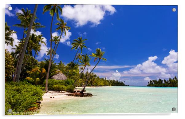 Bora Bora Tahitian sandy beach lagoon French Polynesia  Acrylic by Spotmatik 